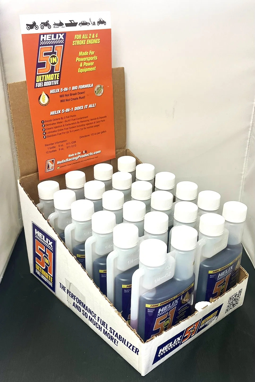 911-1212-DC – HELIX RACING Point Of Purchase Display, Fuel System Cleaner For Diesel And Gasoline Treats Up to 16 Gal...